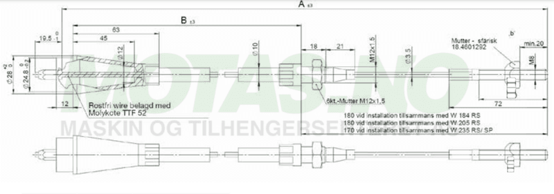 Bremsewire WAP 1100/1290
