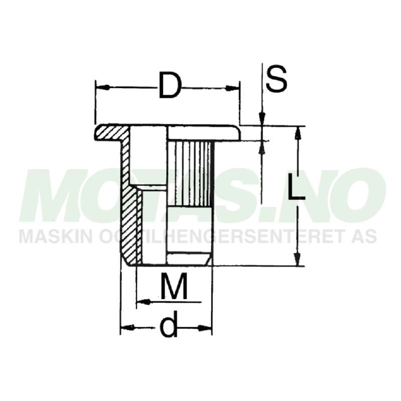 Blindnaglemutter M6 A2